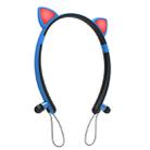 ZW29 Cat Ear Stereo Sound HIFI Fashion Outdoor Portable Sports Wireless  Bluetooth Headset with Mic & LED Light Glowing(Blue) - 1