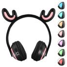 ZW19 LED 7 Colors light Bluetooth Stereo Wireless Headphones Cat Ear Flashing Glowing  Gaming Headset Earphone(Deer Fairy) - 1