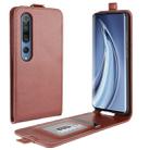 For Xiaomi Mi 10 R64 Texture Single Vertical Flip Leather Protective Case with Card Slots & Photo Frame(Brown) - 1