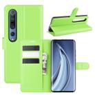 For Xiaomi Mi 10 / Mi 10 Pro Litchi Texture Horizontal Flip Protective Case with Holder & Card Slots & Wallet(Green) - 1