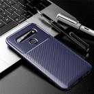 For LG K61 Carbon Fiber Texture Shockproof TPU Case(Blue) - 1