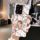 For Galaxy S20 Plus Plating Geometric Flower Series IMD TPU Mobile Phone Case with Ring Rhinestones Holder(Gold) - 1