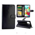 For Galaxy A71 Crazy Horse Texture Leather Horizontal Flip Protective Case with Holder & Card Slots & Wallet & Photo Frame(Black) - 1