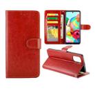 For Galaxy A71 Crazy Horse Texture Leather Horizontal Flip Protective Case with Holder & Card Slots & Wallet & Photo Frame(Brown) - 1