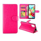For Galaxy A71 Crazy Horse Texture Leather Horizontal Flip Protective Case with Holder & Card Slots & Wallet & Photo Frame(Magenta) - 1