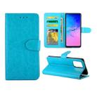 For Galaxy S10 Lite Crazy Horse Texture Leather Horizontal Flip Protective Case with Holder & Card Slots & Wallet & Photo Frame(Baby Blue) - 1
