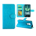 For Nokia 7.2 Crazy Horse Texture Leather Horizontal Flip Protective Case with Holder & Card Slots & Wallet & Photo Frame(Baby Blue) - 1