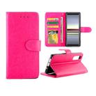 For Sony Xperia 5 Crazy Horse Texture Leather Horizontal Flip Protective Case with Holder & Card Slots & Wallet & Photo Frame(Magenta) - 1