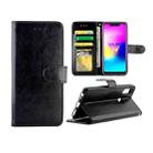 For LG W10 Crazy Horse Texture Leather Horizontal Flip Protective Case with Holder & Card Slots & Wallet & Photo Frame(Black) - 1