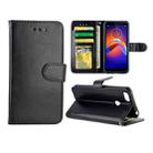 For Motorola MOTO E6 Play Crazy Horse Texture Leather Horizontal Flip Protective Case with Holder & Card Slots & Wallet & Photo Frame(Black) - 1