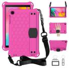 For GalaxyTab A 10.1 (2019) T510  Honeycomb Design EVA + PC Four Corner Anti Falling Flat Protective Shell With Straps(Rose Red+Black) - 1