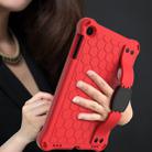 For iPad mini 5 / 4 / 3 / 2 /1 Honeycomb Design EVA + PC Four Corner Anti Falling Flat Protective Shell With Straps(Red+Black) - 1