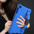 For iPad mini 5 / 4 / 3 / 2 /1 Honeycomb Design EVA + PC Four Corner Anti Falling Flat Protective Shell With Straps(Blue+Black) - 1