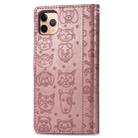 For iPhone 11 Pro Max Cute Cat and Dog Embossed Horizontal Flip PU Leather Case with Holder / Card Slot / Wallet / Lanyard(Rose Gold) - 3