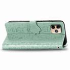 For iPhone 11 Pro Max Cute Cat and Dog Embossed Horizontal Flip PU Leather Case with Holder / Card Slot / Wallet / Lanyard(Grass Green) - 6