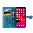 For iPhone 11 Pro Max Cute Cat and Dog Embossed Horizontal Flip PU Leather Case with Holder / Card Slot / Wallet / Lanyard(Blue) - 4