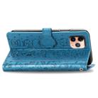 For iPhone 11 Pro Max Cute Cat and Dog Embossed Horizontal Flip PU Leather Case with Holder / Card Slot / Wallet / Lanyard(Blue) - 6