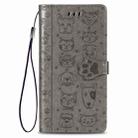 For iPhone 11 Pro Max Cute Cat and Dog Embossed Horizontal Flip PU Leather Case with Holder / Card Slot / Wallet / Lanyard(Grey) - 2