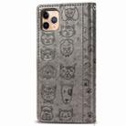 For iPhone 11 Pro Max Cute Cat and Dog Embossed Horizontal Flip PU Leather Case with Holder / Card Slot / Wallet / Lanyard(Grey) - 3