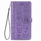For iPhone 11 Pro Max Cute Cat and Dog Embossed Horizontal Flip PU Leather Case with Holder / Card Slot / Wallet / Lanyard(Light Purple) - 2