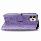 For iPhone 11 Pro Max Cute Cat and Dog Embossed Horizontal Flip PU Leather Case with Holder / Card Slot / Wallet / Lanyard(Light Purple) - 6