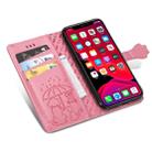For iPhone 11 Pro Max Cute Cat and Dog Embossed Horizontal Flip PU Leather Case with Holder / Card Slot / Wallet / Lanyard(Pink) - 4