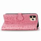For iPhone 11 Pro Max Cute Cat and Dog Embossed Horizontal Flip PU Leather Case with Holder / Card Slot / Wallet / Lanyard(Pink) - 6