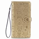 For iPhone 11 Pro Max Cute Cat and Dog Embossed Horizontal Flip PU Leather Case with Holder / Card Slot / Wallet / Lanyard(Gold) - 2
