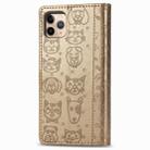 For iPhone 11 Pro Max Cute Cat and Dog Embossed Horizontal Flip PU Leather Case with Holder / Card Slot / Wallet / Lanyard(Gold) - 3