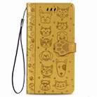 For iPhone 11 Pro Max Cute Cat and Dog Embossed Horizontal Flip PU Leather Case with Holder / Card Slot / Wallet / Lanyard(Yellow) - 2