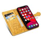 For iPhone 11 Pro Max Cute Cat and Dog Embossed Horizontal Flip PU Leather Case with Holder / Card Slot / Wallet / Lanyard(Yellow) - 4