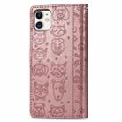 For iPhone 11 Cute Cat and Dog Embossed Horizontal Flip PU Leather Case with Holder / Card Slot / Wallet / Lanyard(Rose Gold) - 3