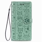 For iPhone 11 Cute Cat and Dog Embossed Horizontal Flip PU Leather Case with Holder / Card Slot / Wallet / Lanyard(Grass Green) - 2
