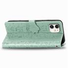 For iPhone 11 Cute Cat and Dog Embossed Horizontal Flip PU Leather Case with Holder / Card Slot / Wallet / Lanyard(Grass Green) - 6
