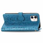 For iPhone 11 Cute Cat and Dog Embossed Horizontal Flip PU Leather Case with Holder / Card Slot / Wallet / Lanyard(Blue) - 6