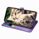 For iPhone 11 Cute Cat and Dog Embossed Horizontal Flip PU Leather Case with Holder / Card Slot / Wallet / Lanyard(Light Purple) - 5