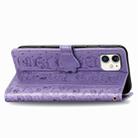 For iPhone 11 Cute Cat and Dog Embossed Horizontal Flip PU Leather Case with Holder / Card Slot / Wallet / Lanyard(Light Purple) - 6