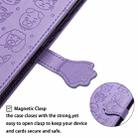 For iPhone 11 Cute Cat and Dog Embossed Horizontal Flip PU Leather Case with Holder / Card Slot / Wallet / Lanyard(Light Purple) - 7
