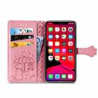 For iPhone 11 Cute Cat and Dog Embossed Horizontal Flip PU Leather Case with Holder / Card Slot / Wallet / Lanyard(Pink) - 4