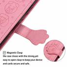 For iPhone 11 Cute Cat and Dog Embossed Horizontal Flip PU Leather Case with Holder / Card Slot / Wallet / Lanyard(Pink) - 7