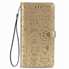 For iPhone 11 Cute Cat and Dog Embossed Horizontal Flip PU Leather Case with Holder / Card Slot / Wallet / Lanyard(Gold) - 2