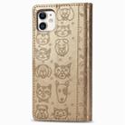 For iPhone 11 Cute Cat and Dog Embossed Horizontal Flip PU Leather Case with Holder / Card Slot / Wallet / Lanyard(Gold) - 3