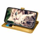 For iPhone 11 Cute Cat and Dog Embossed Horizontal Flip PU Leather Case with Holder / Card Slot / Wallet / Lanyard(Yellow) - 5