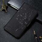 For Galaxy A21 Litchi Texture Feather Embossing Horizontal Flip Leather Case with Holder & Card Slots & Wallet & Photo Frame & Lanyard(Black) - 1
