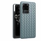 For Galaxy S20 Ultra Non-Slip Classic Woven Pattern Breathable TPU Case(Gray) - 1