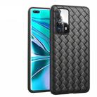 For Huawei P40 Non-Slip Classic Woven Pattern Breathable TPU Case(Black) - 1