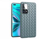 For Huawei P40 Non-Slip Classic Woven Pattern Breathable TPU Case(Gray) - 1