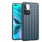 For Huawei P40 Non-Slip Classic Woven Pattern Breathable TPU Case(Blue) - 1