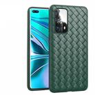 For Huawei P40 Non-Slip Classic Woven Pattern Breathable TPU Case(Green) - 1