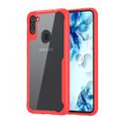 For Galaxy A11 Transparent PC + TPU Full Coverage Shockproof Protective Case(Red) - 1